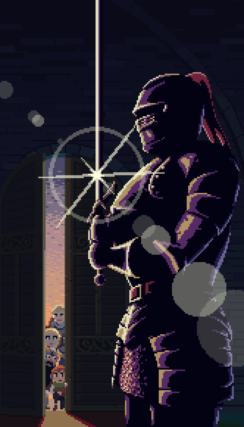 knight in doorway